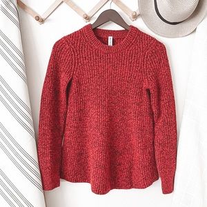 Athleta Red Knit Crewneck Sweater